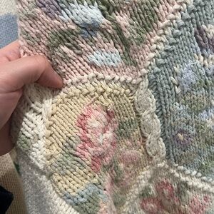 Floral Patchwork Knit Sweater